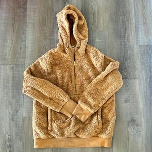 Fuzzy Hooded Quarter Zip